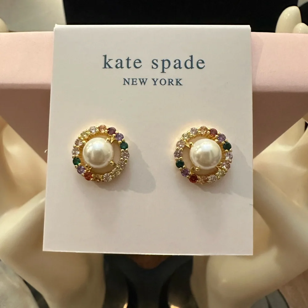KATE SPADE Pearl Multicolored Stud‎ Earrings NWT